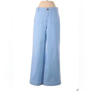 LOFT The Palmer Wide Leg Light Blue High-Waisted Twill Pants